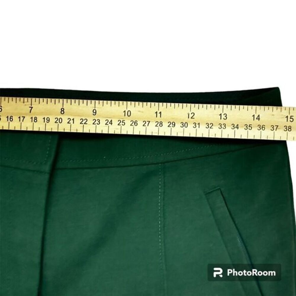 Tory Burch Dark Green Trouser Pants Sz 4 Skinny Fit Mid Rise Work Wear - Picture 14 of 14
